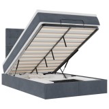 Cumpara ieftin Cadru de pat otoman cu saltele Gri inchis 120x190cm catifea