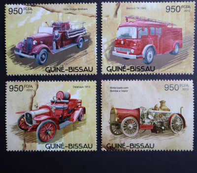 Guinea-Bissau, 2012, Fire Brigade, 4v. MNH foto