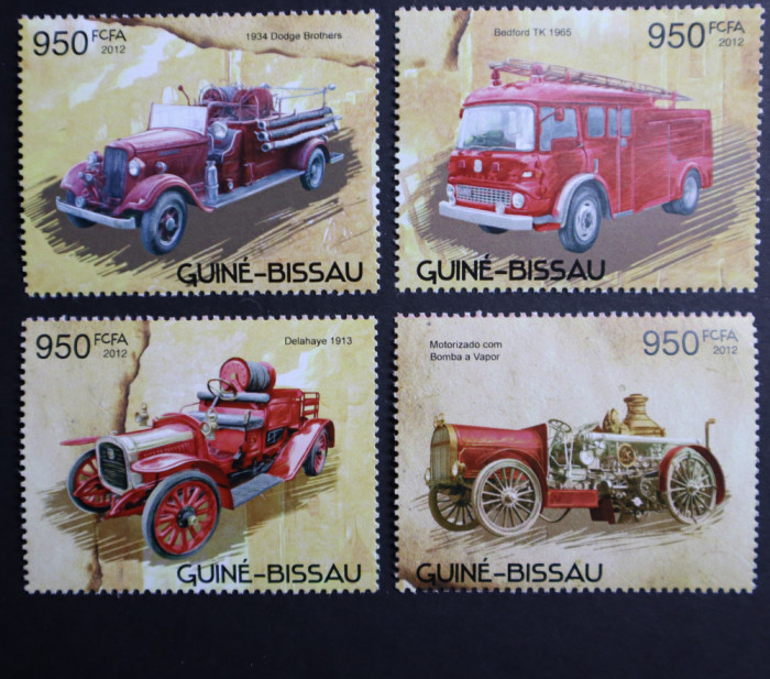 Guinea-Bissau, 2012, Fire Brigade, 4v. MNH