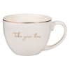 Cană New Bone, Model &Ccedil;&times;Take your Time&Ccedil;Ł, Culoare Ecru, Capacitate 420 ml, Oem
