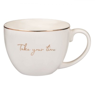 Cană New Bone, Model &amp;Ccedil;&amp;times;Take your Time&amp;Ccedil;Ł, Culoare Ecru, Capacitate 420 ml foto