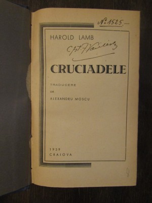 CRUCIADELE- HAROLD LAMB , 1939 foto