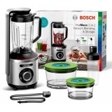 Blender vacuum Bosch Vita Maxx MMBV625M, 1000 W, 37.000 rpm, functie auto, puls, cana Tritan, 1.5 l, inox