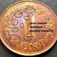 Moneda exotica 1 CENT - MALTA, anul 1977 *cod 2915 = A.UNC + ERORI BATERE!