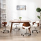 vidaXL Scaune pivotante, 4 buc. alb, lemn curbat &amp; piele ecologică 3054930
