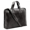 Geanta portlaptop din piele naturala vachetta, neagra, S4453, 15&quot;