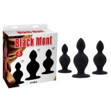 Cumpara ieftin Set 3 Dopuri Anale Black Mont The Ripples, Negru