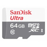 Card de memorie SanDisk Ultra MicroSDXC, 64GB, UHS-I, Class 10, 80MB/s + Adaptor