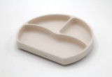 Farfurie din Silicon BabyJem cu 3 Compartimente pentru Auto-Diversificare, Ecru, 6+ Luni, 19x17 cm