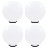VidaXL Lămpi glob cu LED, 4 buc., 30 cm, PMMA, sferic