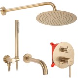 Set de duș incastrat Rea Lungo Brush Gold Auriu cu BOX