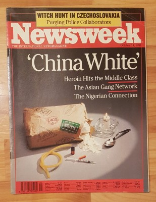 Revista Newsweek din 14 octombrie 1991: China White. In limba engleza foto