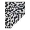 Covor TWIN 22992 geometric, bumbac, cu două fețe, Franjuri ecologice - negru / crem, 160x220 cm
