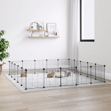 Gossi cusca animale de companie cu usa 20 panouri negru 35x35 cm otel