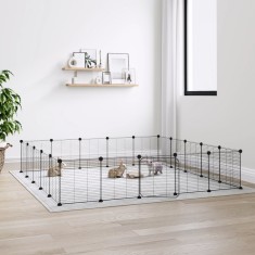Gossi cusca animale de companie cu usa 20 panouri negru 35x35 cm otel