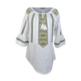 Bluza dama tip ie 024, alb crystal/verde , marimea L