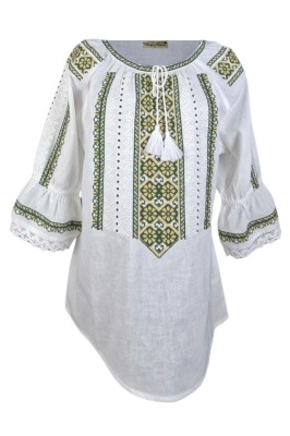 Bluza dama tip ie 024, alb crystal/verde , marimea XL foto