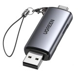CARD READER extern Ugreen,&quot;CM185&quot; interfata USB 3.0/USB Type-C 3.0,citeste/scrie:SD,microSD viteza pana la 5 Gbps,suporta carduri maxim 2TB,plastic,bl