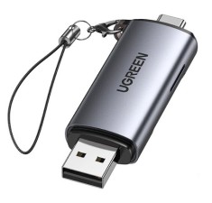 CARD READER extern Ugreen,&quot;CM185&quot; interfata USB 3.0/USB Type-C 3.0,citeste/scrie:SD,microSD viteza pana la 5 Gbps,suporta carduri maxim 2TB,plastic,bl