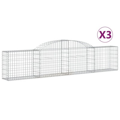 Cosuri gabion arcuite, 3 buc., 300x30x60/80 cm, fier galvanizat foto