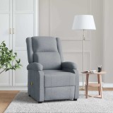 vidaXL Fotoliu de masaj, gri deschis, material textil 322464