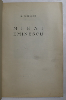 MIHAI EMINESCU de N. PETRASCU (1934) foto