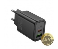 Incarcator Retea HOCO N61 20W 3A 1 x USB-A - 1 x USB-C Negru