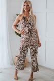 K836-99 Salopeta casual din material vaporos cu print leopard