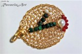B79. Pandativ Flower-Power din Rubizoisit, agate rosii, fir gilt, for free Love, RavariuArt