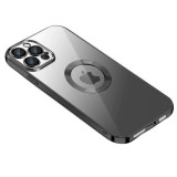 Husa Luxury MagSafe compatibila cu iPhone 15 Plus, Full protection, Margini colorate, Negru, Oem