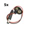 Conector baterie de 9V cu mufă DC - 5 bucăți