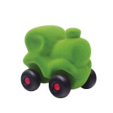 Jucarie cauciuc natural Trenuletul Choo-Choo, verde, 10 cm, Rubbabu