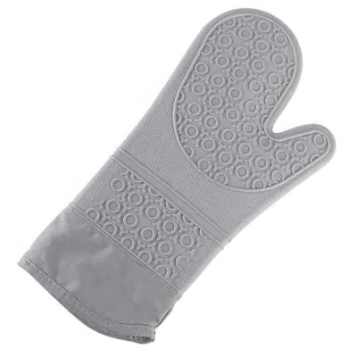 Manusa de bucatarie Pufo Cuisine din silicon pentru gratar sau cuptor, captusita, 35 cm, gri foto