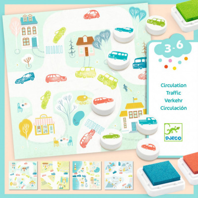 Joc cu stampile Trafic, Djeco foto