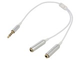Cablu DELOCK Jack 3,5mm 4 pini 0,25m soclu x2 cod 65576