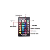 Set 2 becuri LED RGB T10 W5W 12V pentru plafoniera auto cu telecomanda