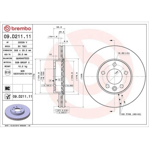 Set disc frana Vw California T5 Camper (7ec 7ef 7eg 7hf) 04.03-08.15, California T6 Camper (Sgc Sgg Shc) 04.15-, Multivan T5 (7hm 7hn 7hf 7ef 7em 7en