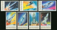 Set 7 timbre Mongolia 1989 &ndash; Nave spațiale și navete orbitale ale lumii &ndash; Soyuz, Apollo, Columbia, Buran, MNH