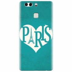 Husa silicon pentru Huawei P9, I Love Paris