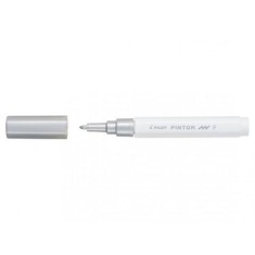 Marker cu vopsea Pintor F argintiu metalic 1.00 mm varf rotund Marker cu vopsea Pintor argintiu metalic extra F