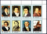 Ajman 1972 - Beethoven, serie dantelata neuzata