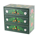 Cutie din lemn tip Dulap cu 3 sertare, pictata manual 25x14x23 CM
