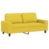 Cumpara ieftin Canapea cu 2 locuri, galben deschis, 140 cm, material textil