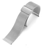 Cumpara ieftin Brățară Oțel Inoxidabil Argintie &ndash; Mesh Milaneză &ndash; 22mm / 24mm &ndash; Quick Release