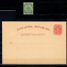 Transvaal 1892 - Mi 24 neuzat, reprint + carte postala