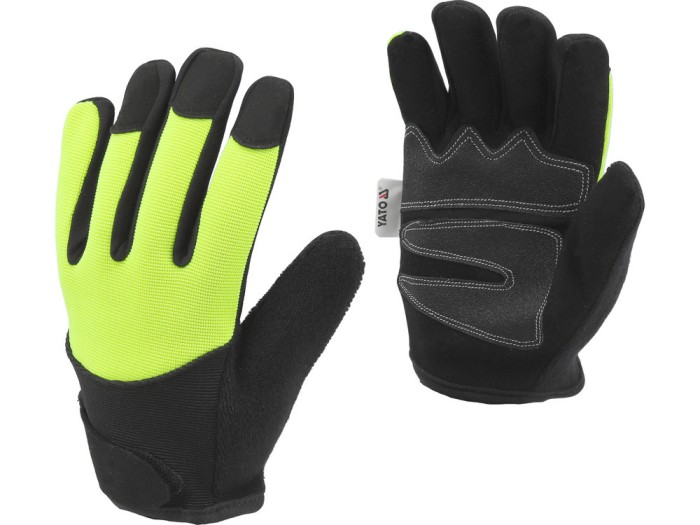 YATO Manusi de lucru din piele sintetica negru / galben, marimea 8