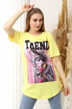 J761-9 Tricou oversize cu imprimeu colorat