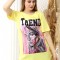 J761-9 Tricou oversize cu imprimeu colorat