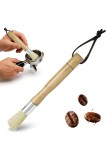 Perie Barista, Perie de cafea, antistatică, ergonomică și perie de curățare, (design modern din lemn), ușor de curățat