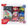 Set 6 Masinute Plus Bebe Huanger, Sunete, Covor Circuit/Geanta, Ambulanta, Politie, Taxi, Autobuz, Inghetata, Gogosi, Jucarii Baieti